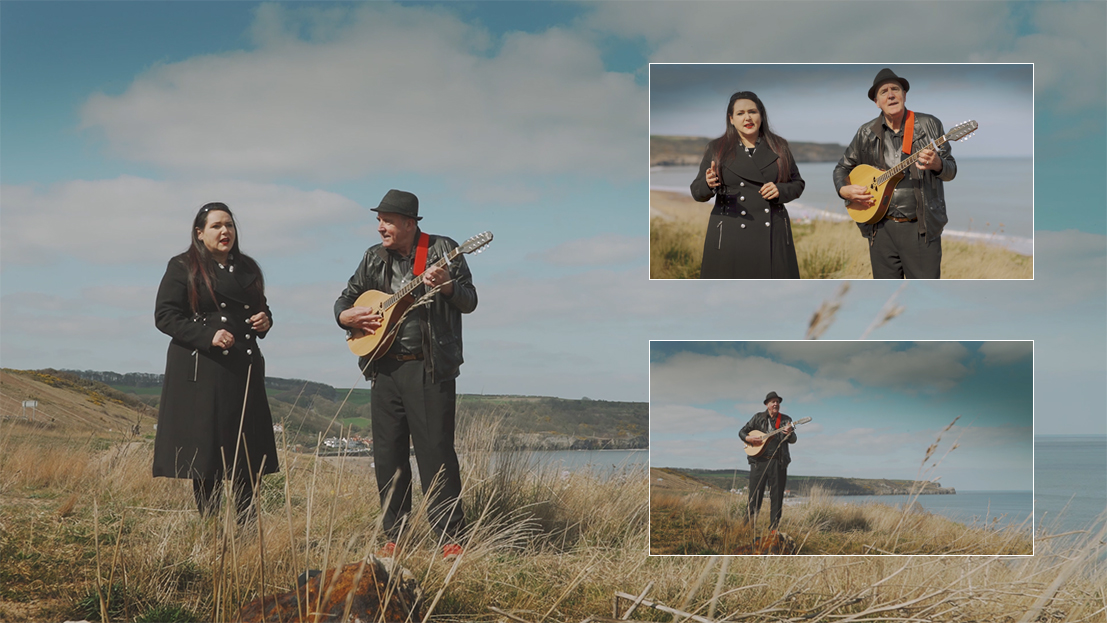 Still frame from Queen of the Ocean music video shoot featuring Skinner and T'Witch